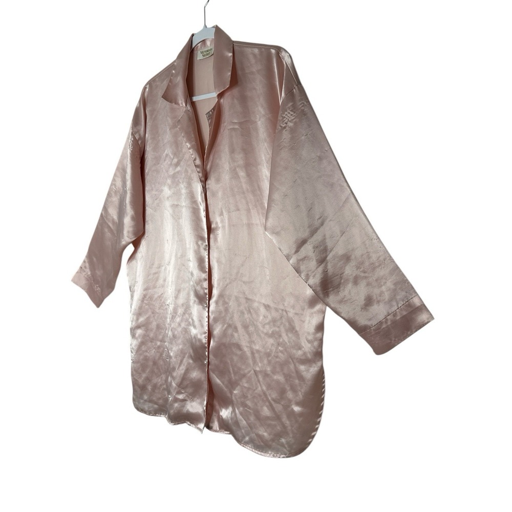 Vintage Victoria's Secret Gold‎ Label Women Pajama Shirt Dress Sleepwear Y2K - Picture 7 of 7
